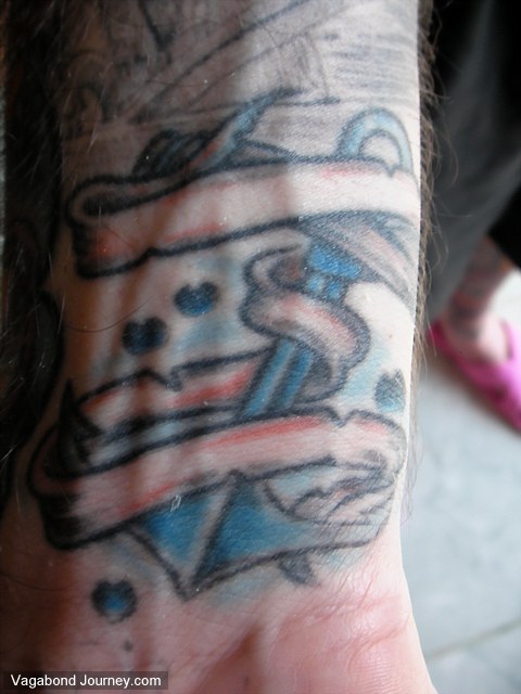 Anchor tattoo in the sailor style made in Santiago, Chile by Sergio 