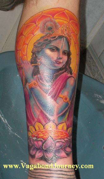 tattoo of krishna. Indian 