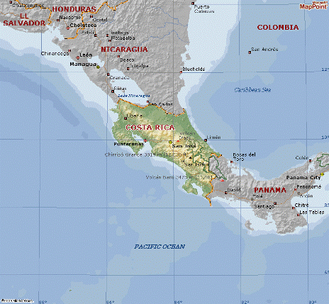 map of costa rica with cities. Map of Costa Rica.