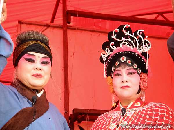 Actresses in a Chinese opera backstage