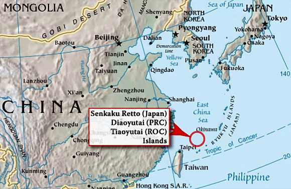 Diaoyu Islands map