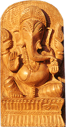 Wood carving of Ganesh