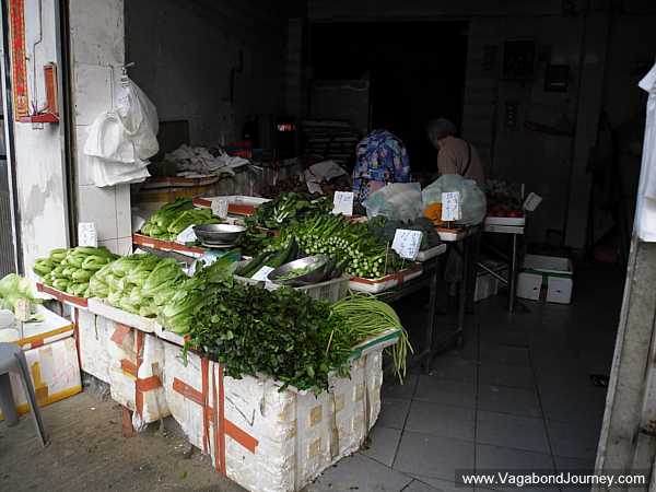 Small vegetable stand in Macau