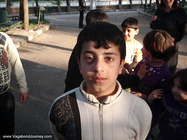 children play in aleppo, syria