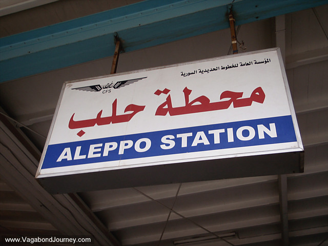 sign for aleppo train station