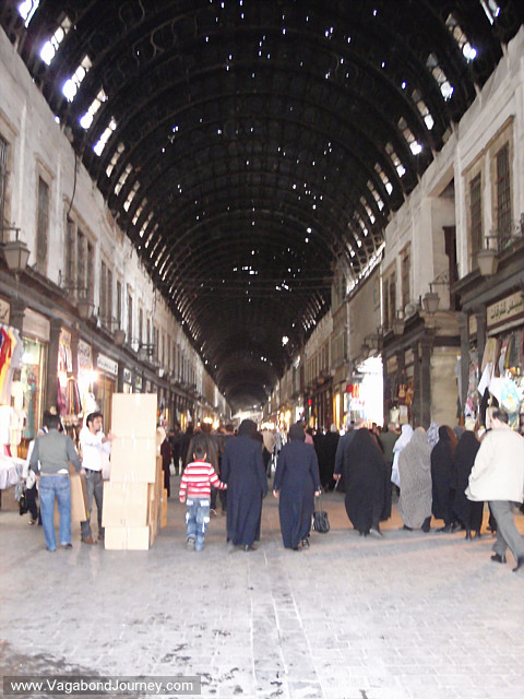souq or market in old city of damascus