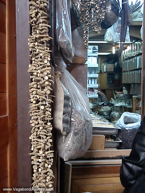 spices drying in souq in damascus