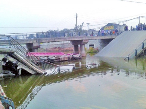 Collapsed bridge in China